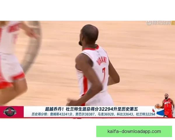 杜兰特超越乔丹升至NBA历史得分榜第五 下赛季有望超科比成现役第二